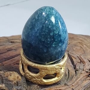 Natural Apatite Egg with Stand